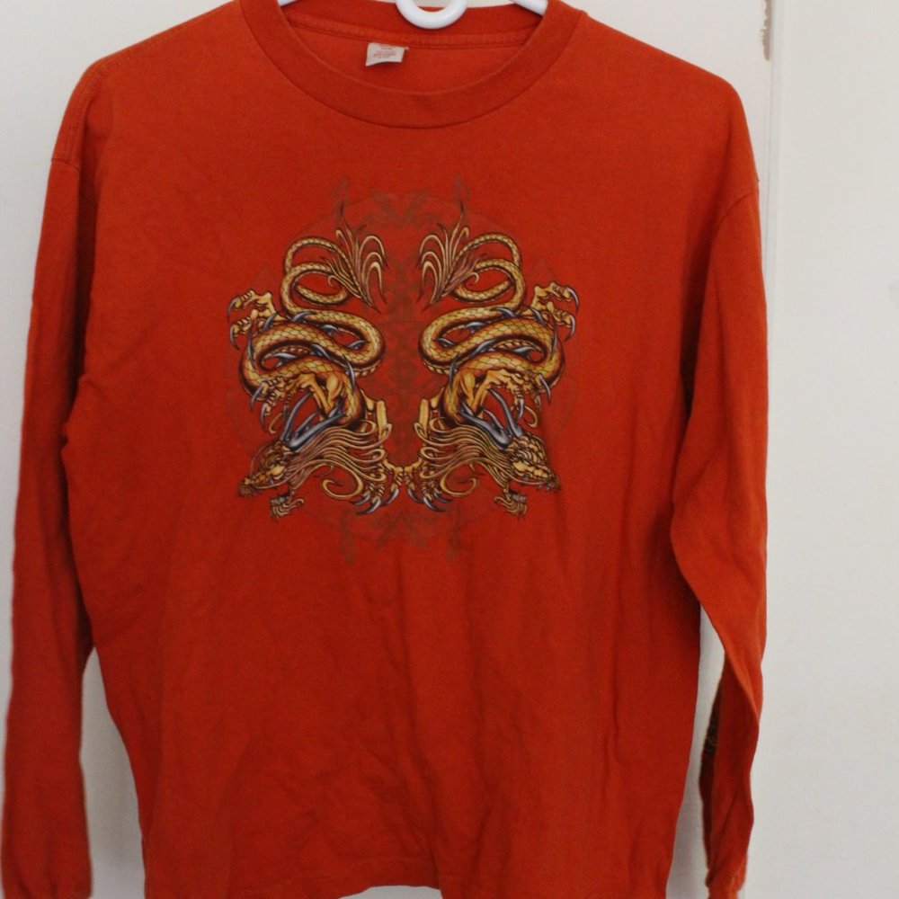 Orange Dragon Long Sleeve Top